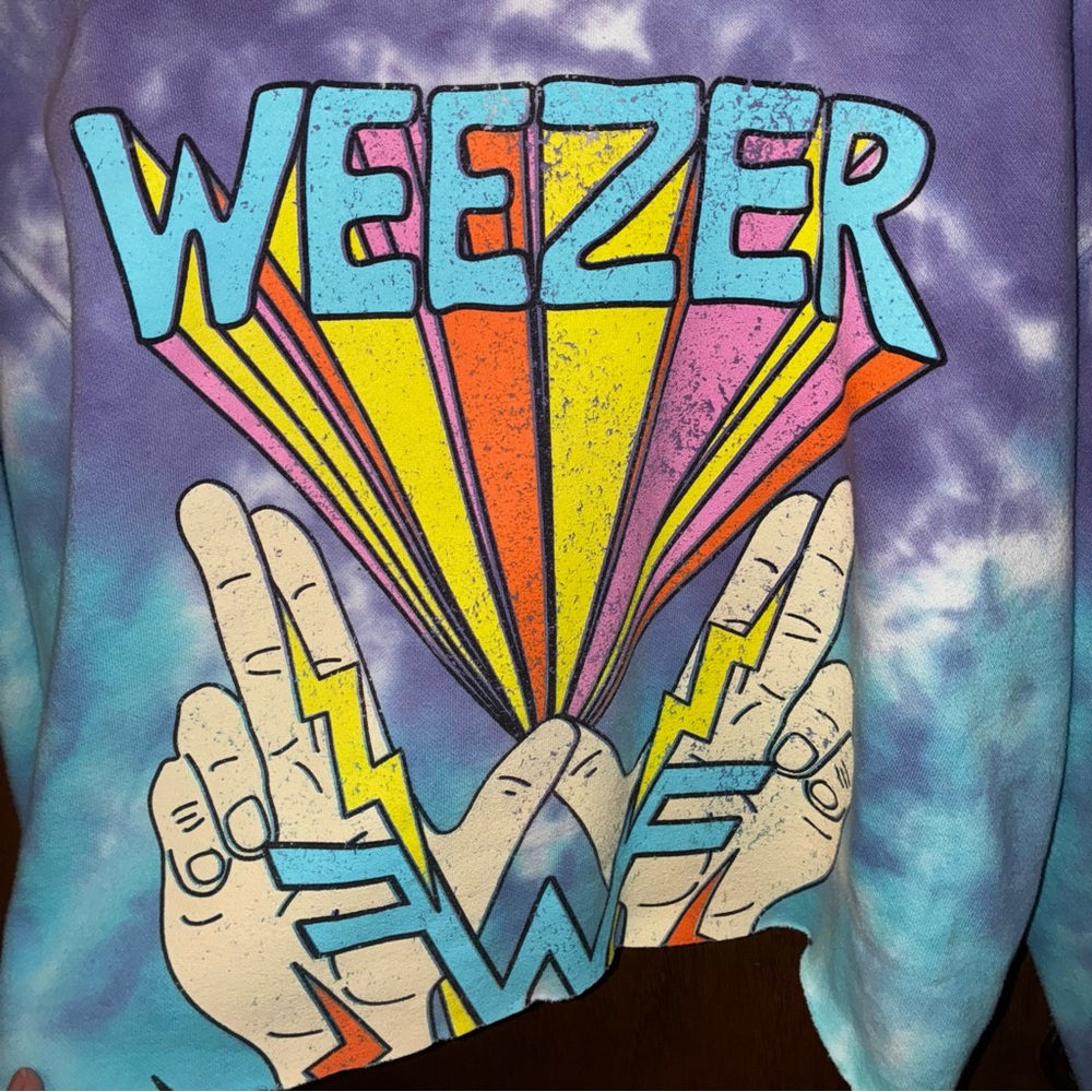 Tie-Dye Cropped Weezer Pullover - Women’s Size Medium - Picture 3 of 6